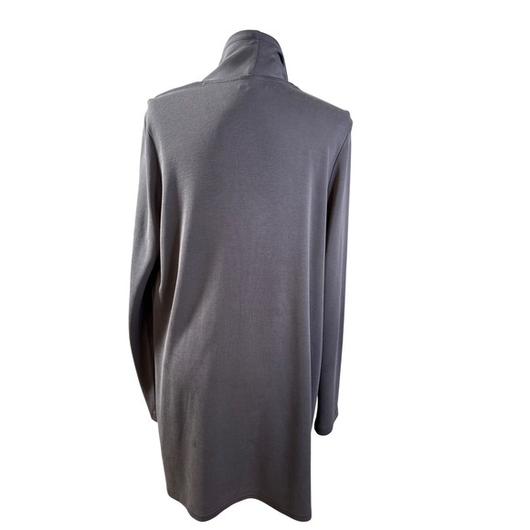 Pure Jill Women's Fall Cardigan Grey Open Front Draped Woven Jacket, Size M‎ EUC - Picture 5 of 10